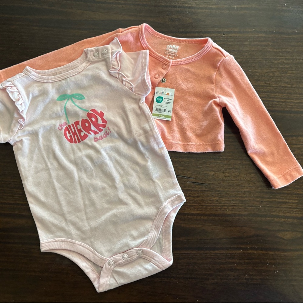 Garanimals Pink and Peach Bodysuit Set